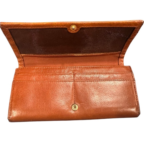 Fossil Orange Leather Zip Clutch Wallet - Picture 7 of 11